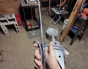 Steak flipper with twist, hand forged.