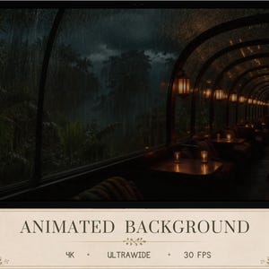 Moody Animated Rain Background | Midnight Monsoon Express | Dark Desktop Wallpaper | Stream Background | 4K & Ultrawide Seamless Loop