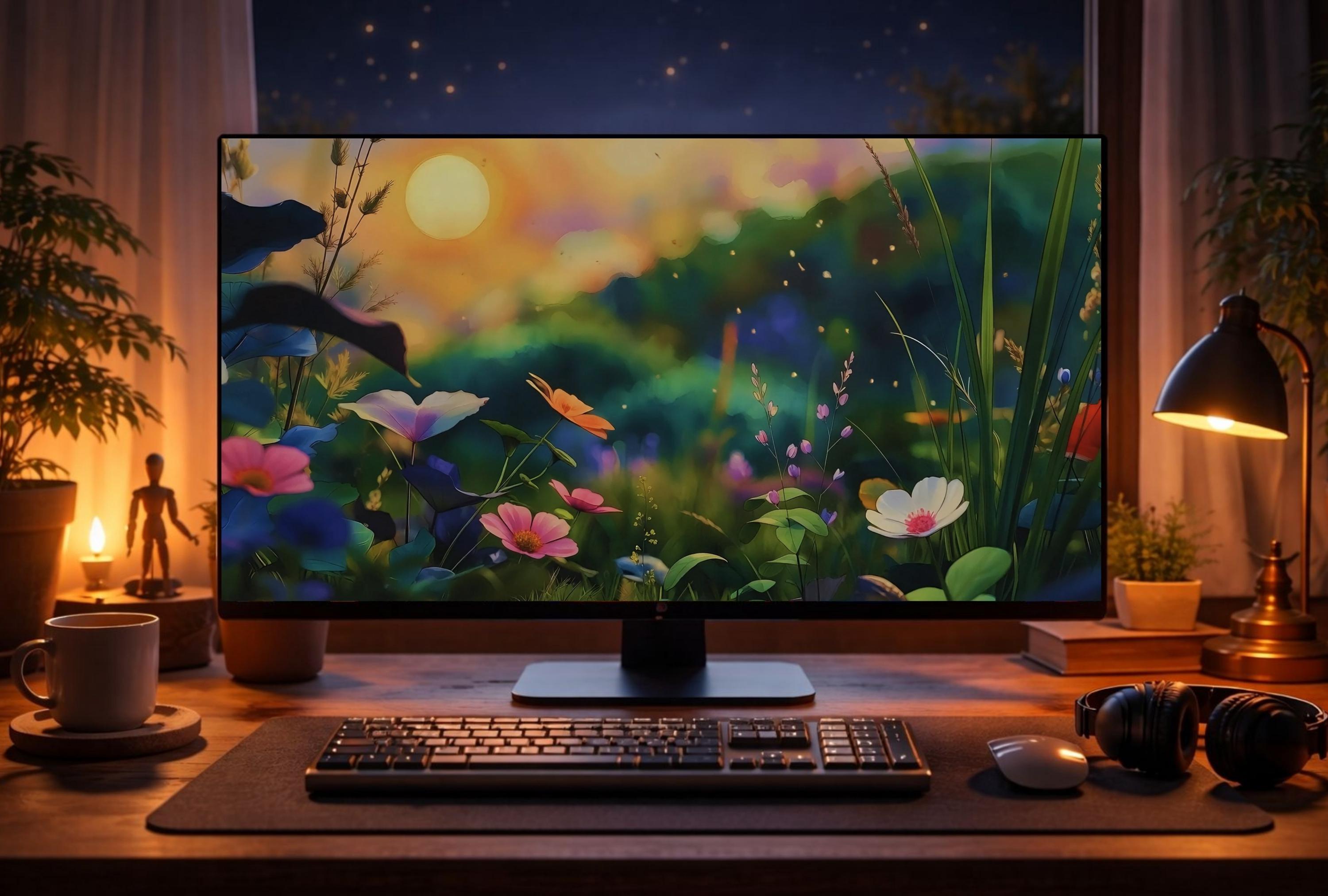 Animated Spring Meadow Live Wallpaper – Golden Hour Sunset Bloom ...