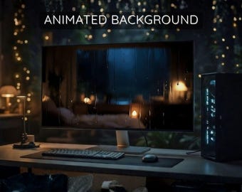 Cosy Rainy Window Live Wallpaper – Geanimeerde nachtregenachtergrond (MP4, png)