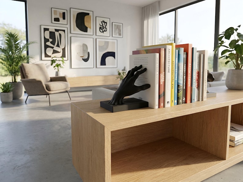 hand bookend, unique book holder