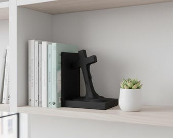 NEW - Christian Bookend Cross Inpsired by Salvador Dali - 3D Printed Melting Cross Book Holder