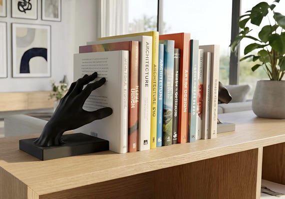NEW -Salvador Dali Inspired Holding Hand Bookend - Surreal Home Decor 3D Printed Book Holder