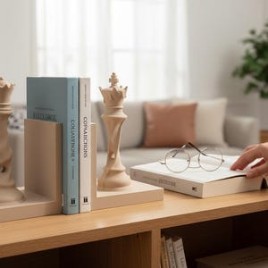 JUMBO Queen Chess Book Holder Inspired by Salvador Dali - 3D Printed Chess Players Gift image 2
