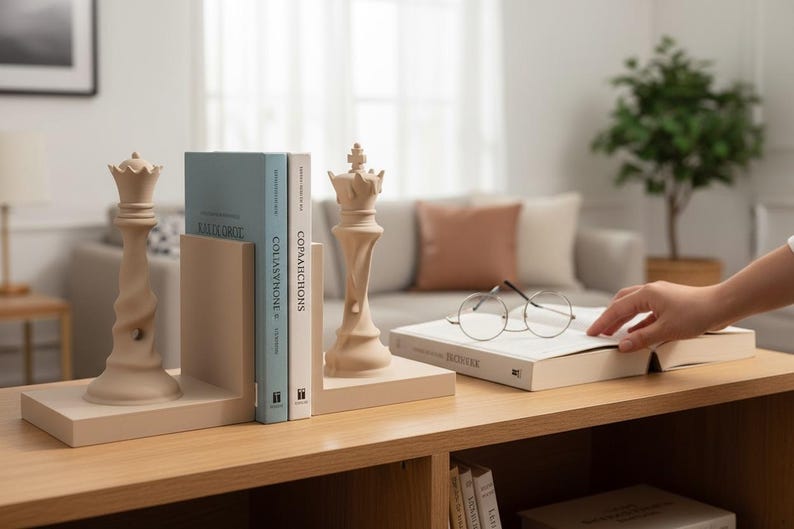 JUMBO Queen Chess Book Holder Inspired by Salvador Dali - 3D Printed Chess Players Gift image 2