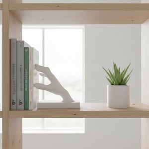 3D printed hand sculpture bookend gift for book lover