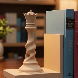 JUMBO Queen Chess Book Holder Inspired by Salvador Dali - 3D Printed Chess Players Gift image 1