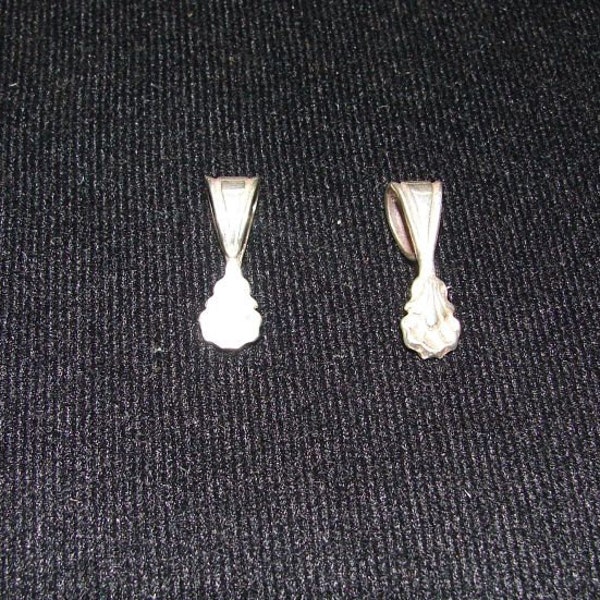 Do It Yourself Glue On Bails (5) Small Sterling Silver Victorian Style 21mm x 6mm