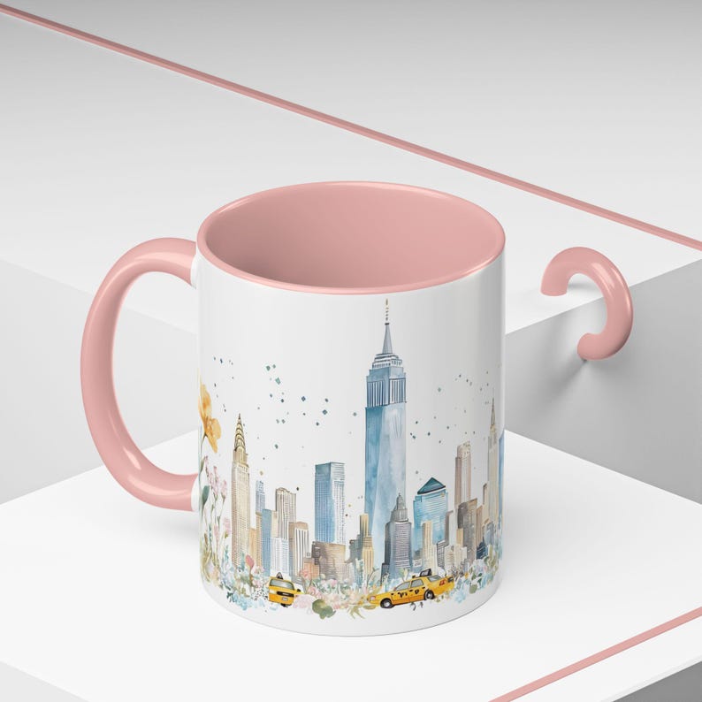 New York City Watercolor Mug, Statue of Liberty Souvenir Coffee Cup image 7