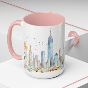 New York City Watercolor Mug, Statue of Liberty Souvenir Coffee Cup image 11