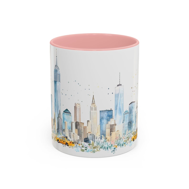New York City Watercolor Mug, Statue of Liberty Souvenir Coffee Cup image 3