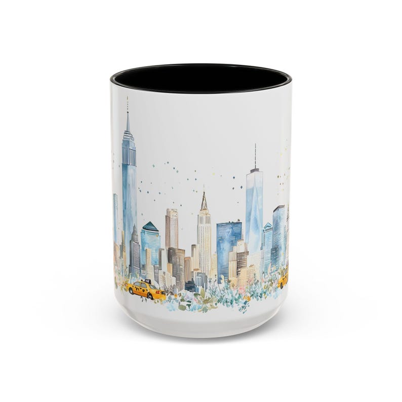 New York City Watercolor Mug, Statue of Liberty Souvenir Coffee Cup image 18