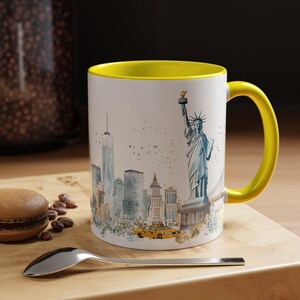 New York City Watercolor Mug, Statue of Liberty Souvenir Coffee Cup image 10
