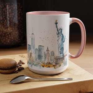 New York City Watercolor Mug, Statue of Liberty Souvenir Coffee Cup image 8
