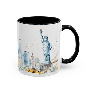 New York City Watercolor Mug, Statue of Liberty Souvenir Coffee Cup image 13
