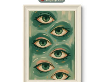 All Eyes on You Art Print, Surreal Eye Poster, Psychedelic, Dreamy Abstract Decor, Boho Aesthetic, Visionary