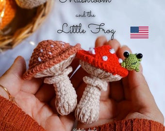HÄKELANLEITUNG Pilz und kleiner Frosch Amigurumi | Häkelfee | Niedliche Häkelanleitung | Digitaler Download