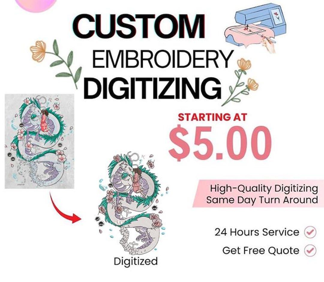 Custom Embroidery Digitizing Service, Personalized Digital File ...