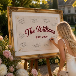 Custom Wedding Embroidered Flag, Vintage Style Wedding Decor,Family Established Date Sign,Unique wedding Last Name Banner