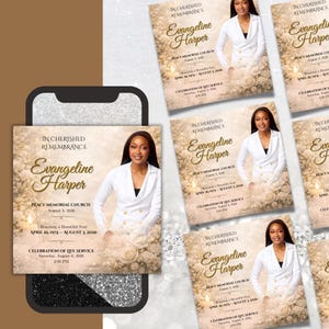 White Roses Funeral Announcement Flyer, Celebration of Life, Memorial Announcement Flyer, Funeral Invite, Canva Template, Digital Download, Blue Rose Funeral Announcement Flyer, Rest In Peace Flyer, Canva Editable, La Rosa- Blue Rose Funeral Invitation Template, Red Roses Funeral Announcement Flyer, Purple Rose Funeral Announcement Flyer, White Roses Only, 8-Page Memorial, PDF Download, In Loving Memory