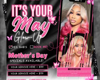 Folleto de reservas de mayo, Folleto de reservas para el Día de la Madre, Folleto del calendario de mayo, Reservas de mayo abiertas, Folleto de citas de mayo, Reserva ahora en mayo, Folleto de uñas y pestañas de mayo