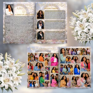 | Editable Obituary Brochure | White Gold Funeral Magazine, memorial program, memorial programs, memorial card, ceremony program, memorial service, memorial background, memorial template, memorial canva, funeral program, obituary program, white funeral, white memorial, funeral program, memorial program, celebration of life, funeral booklet, in loving memory, bifold funeral, funeral programme, 8 page funeral, canva template, obituary program, funeral template, white program, gold rose program