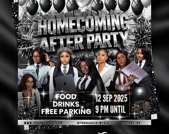 Folleto para la fiesta posterior al baile de bienvenida, folleto de invitación al baile de bienvenida, folleto del evento del baile de bienvenida, invitación a la fiesta del baile de bienvenida, celebración de la temporada del baile de bienvenida