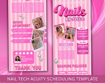 Plantilla de programación de citas para esteticistas (Canva editable) para páginas de reserva de sitios web de spas médicos, spas, centros de cuidado de la piel y salones de belleza.