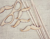 Ensemble de 5 accessoires photo Moustache et lunettes Kit de bricolage