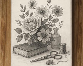花の鉛筆画A4サイズ 植物イラスト 鉛筆画 花 4 デジタル ダウンロード 印刷 - Etsy 日本