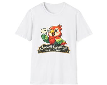 Logopedie Papegaai T-shirt | Speelse Papegaai Illustratie voor Therapeuten