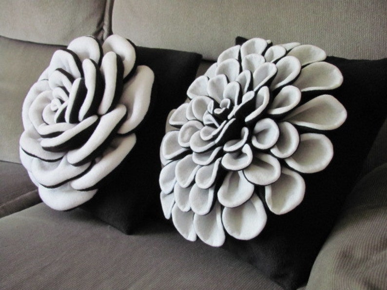 VICTORIA ROSE Flower Pillow Rose Pattern Felt Rose with 2 Bonus Pillow Covers Tutorial PDF ePattern How To image 5