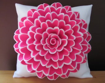 Felt Flower Pillow Pattern ISABELLA FLOWER Pillow Pattern with 2 Bonus Pillow Cover Patterns Tutorial PDF ePattern How To