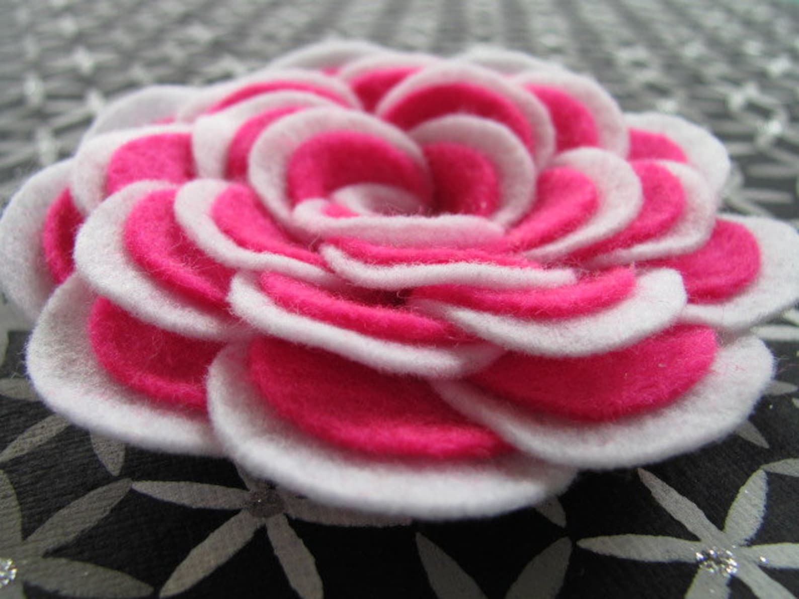 ABBEY ROSE No Sew Flower Tutorial Felt Flower Pattern Hairclip Etsy