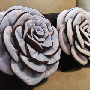 VICTORIA ROSE Flower Pillow Rose Pattern Felt Rose with 2 Bonus Pillow Covers Tutorial PDF ePattern How To image 4