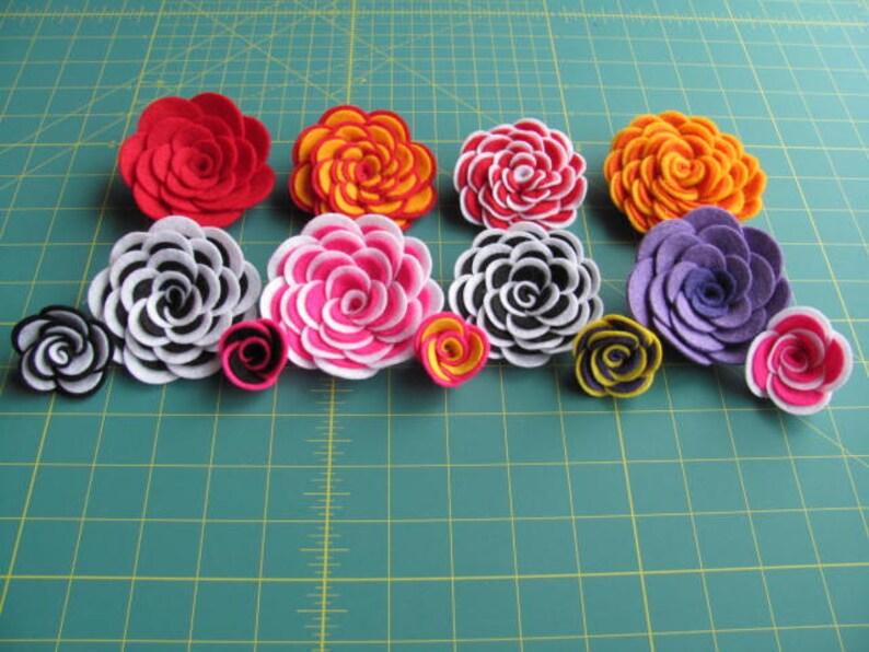 ABBEY ROSE No Sew Flower Tutorial Felt Flower Pattern Hairclip Etsy