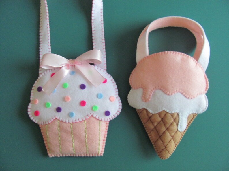 Ice Cream Cone Purse Pattern Little Girls Felt Purse Pattern Ice Cream