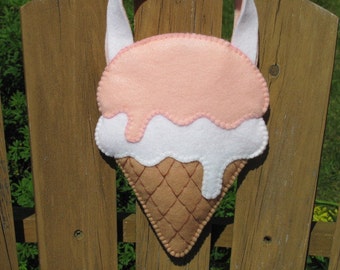 Little Girls Ice Cream Cone Purse Pattern Felt Purse Pattern Ice Cream Cone Gift Bag Party Favor PDF Tutorial How To ePattern