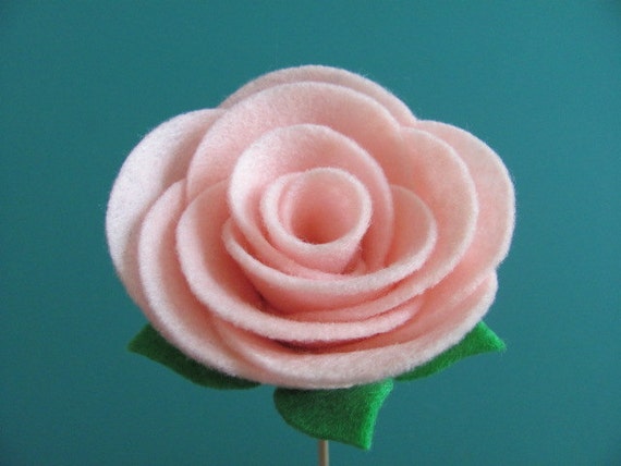 Rosa de fieltro Blanco, 7 cm - SeComoComprar