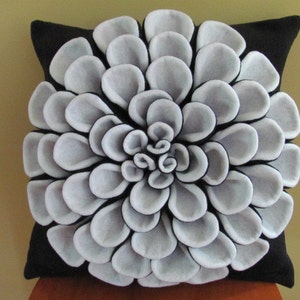 Decorative Pillow Flower Pillow Pattern DANIELLA DAHLIA Felt Flower Throw Pillow Pattern with 2 Bonus Pillow Covers Tutorial PDF ePattern