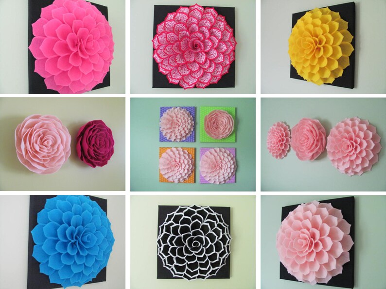 Felt Flower Wall Art Pattern SOPHIA FLOWER Fabric Flower Wall Etsy