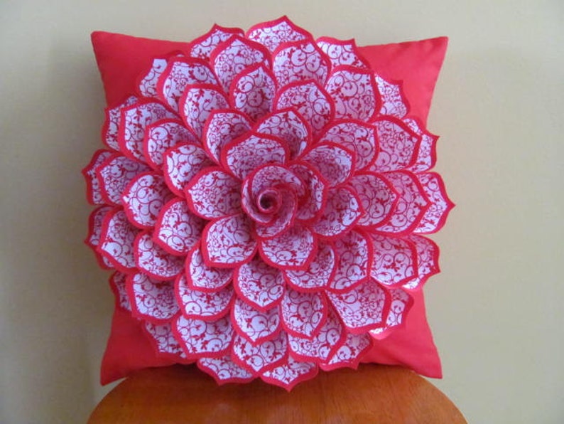 Decorative Pillow Flower Pillow Pattern SOPHIA FLOWER Felt Flower