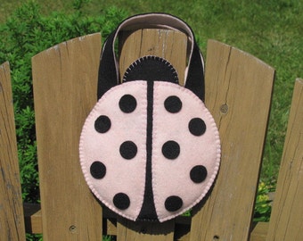 Little Girls Ladybug Purse Pattern Felt Purse Pattern Ladybug Gift Bag Party Favor PDF Tutorial How To ePattern