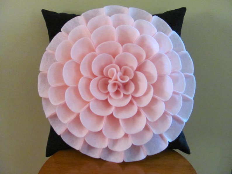 Decorative Pillow Flower Pillow Pattern DANIELLA DAHLIA Felt Flower Throw Pillow Pattern with 2 Bonus Pillow Covers Tutorial PDF ePattern image 4