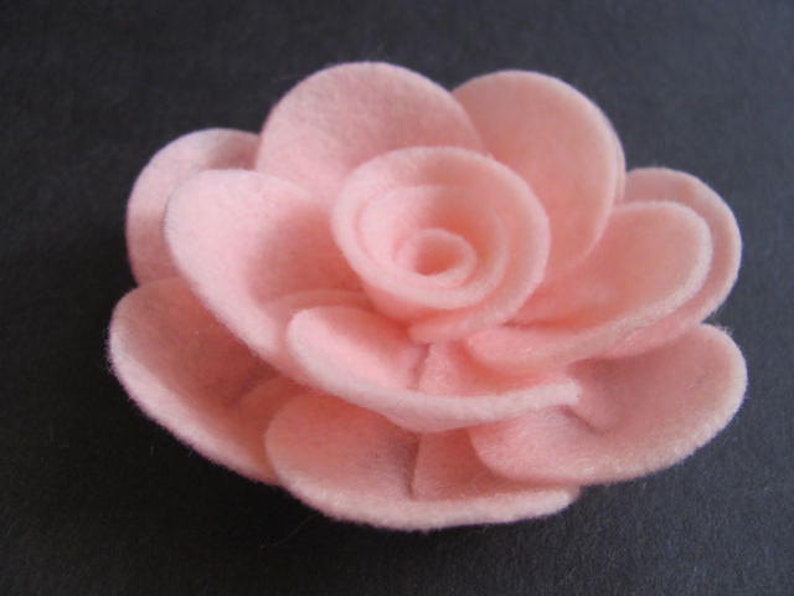 Felt Rose Pattern Penny Rose No Sew Felt Flower Tutorial Etsy