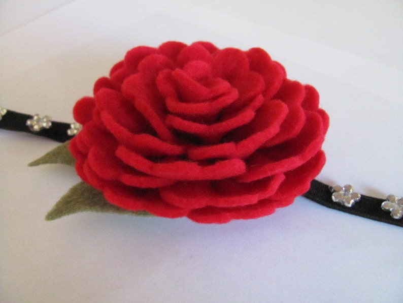 Felt Rose Pattern VIOLETTE ROSE Felt Flower Brooch Rose Pattern Hairclip Rose Tutorial Headband PDF Tutorial ePattern eBook How To image 5