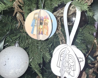 Nativity 3D Ball Ornament Craft (Digital Download)