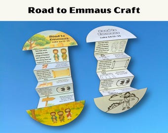 Road to Emmaus Resurrection Accordion Folding Surprise Bible Craft (Digital Download)