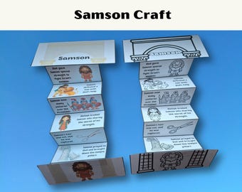 Samson and Delilah Accordion Folding Surprise Bible Craft (Digital Download)