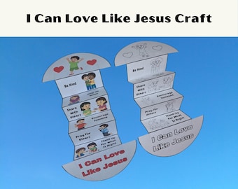 I Can Love Like Jesus Accordion Folding Surprise Bible Craft (Digital Download)